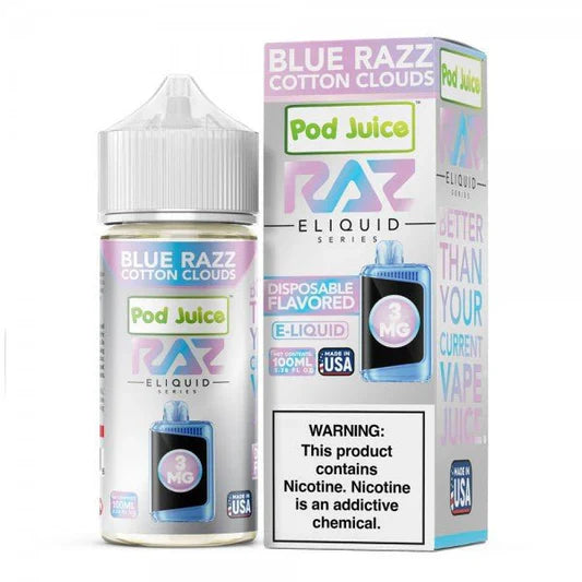 Pod Juice X RAZ Blue Raz Cotton Clouds 100ml Share